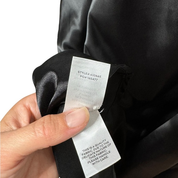 Lulus | NWT Endlessly Intriguing Open Back Black Satin Maxi Dress Large - Picture 9 of 11